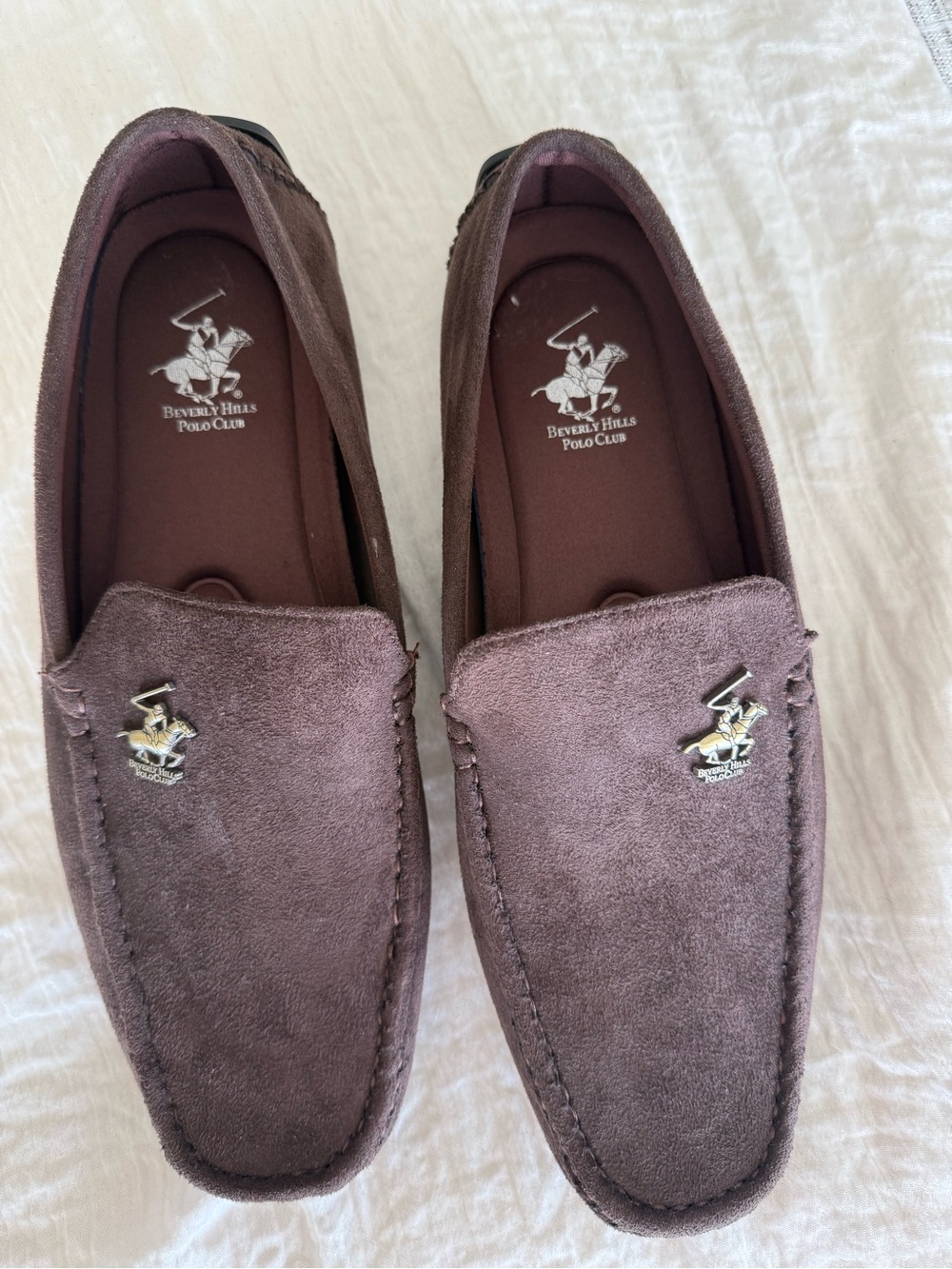 Beverly Hills Polo Club Men's Dark Brown Suede Slip-On Loafers